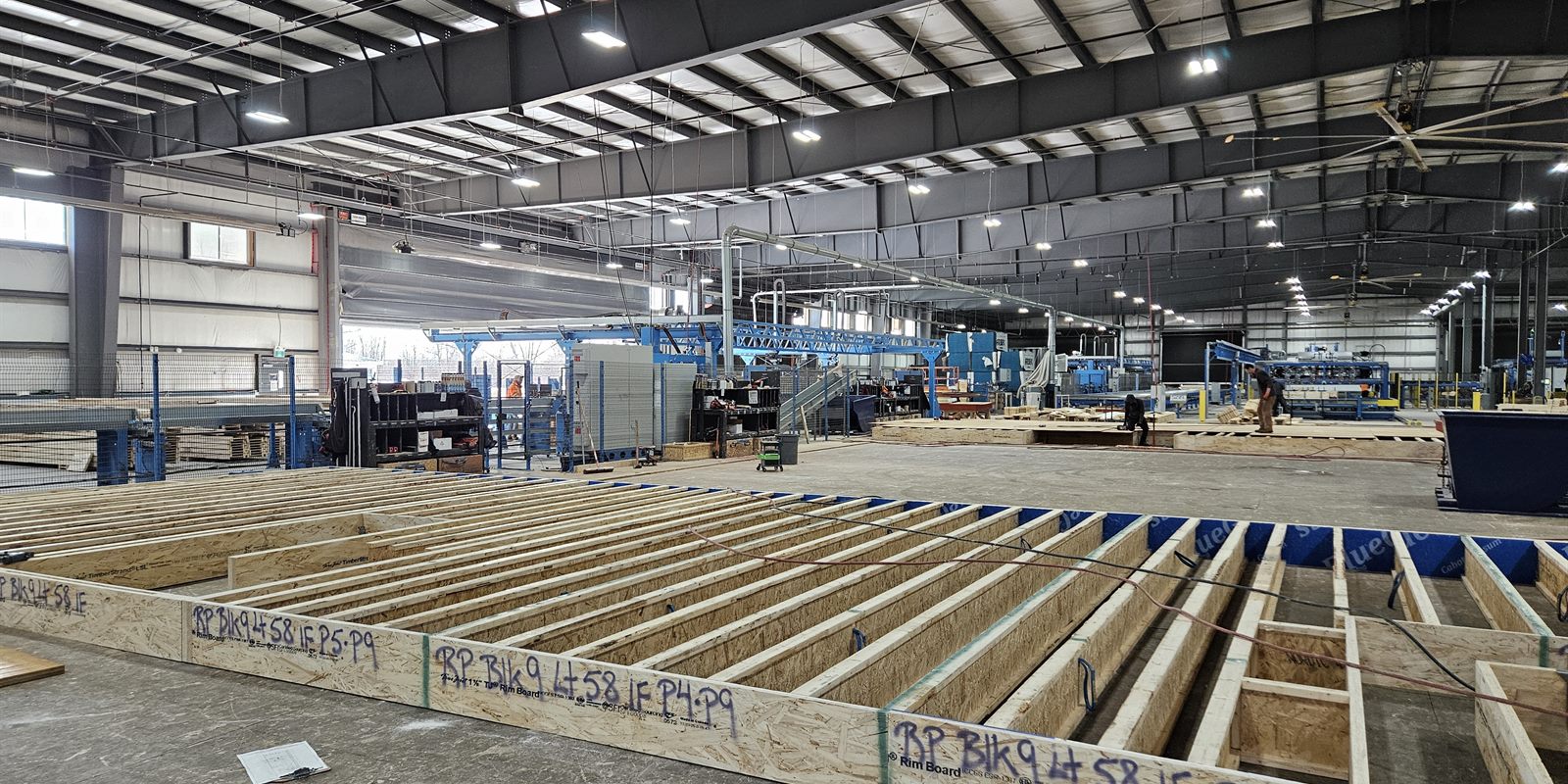 Floor panel assembly line at the Home Lumber facility