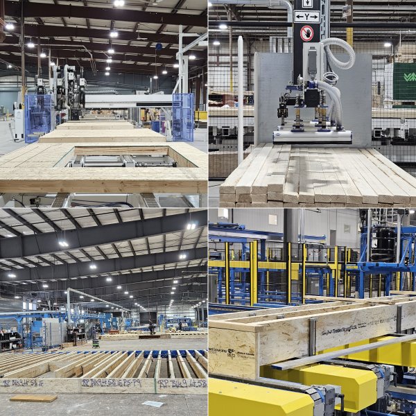 Floor and wall panel production at the Home Lumber facility