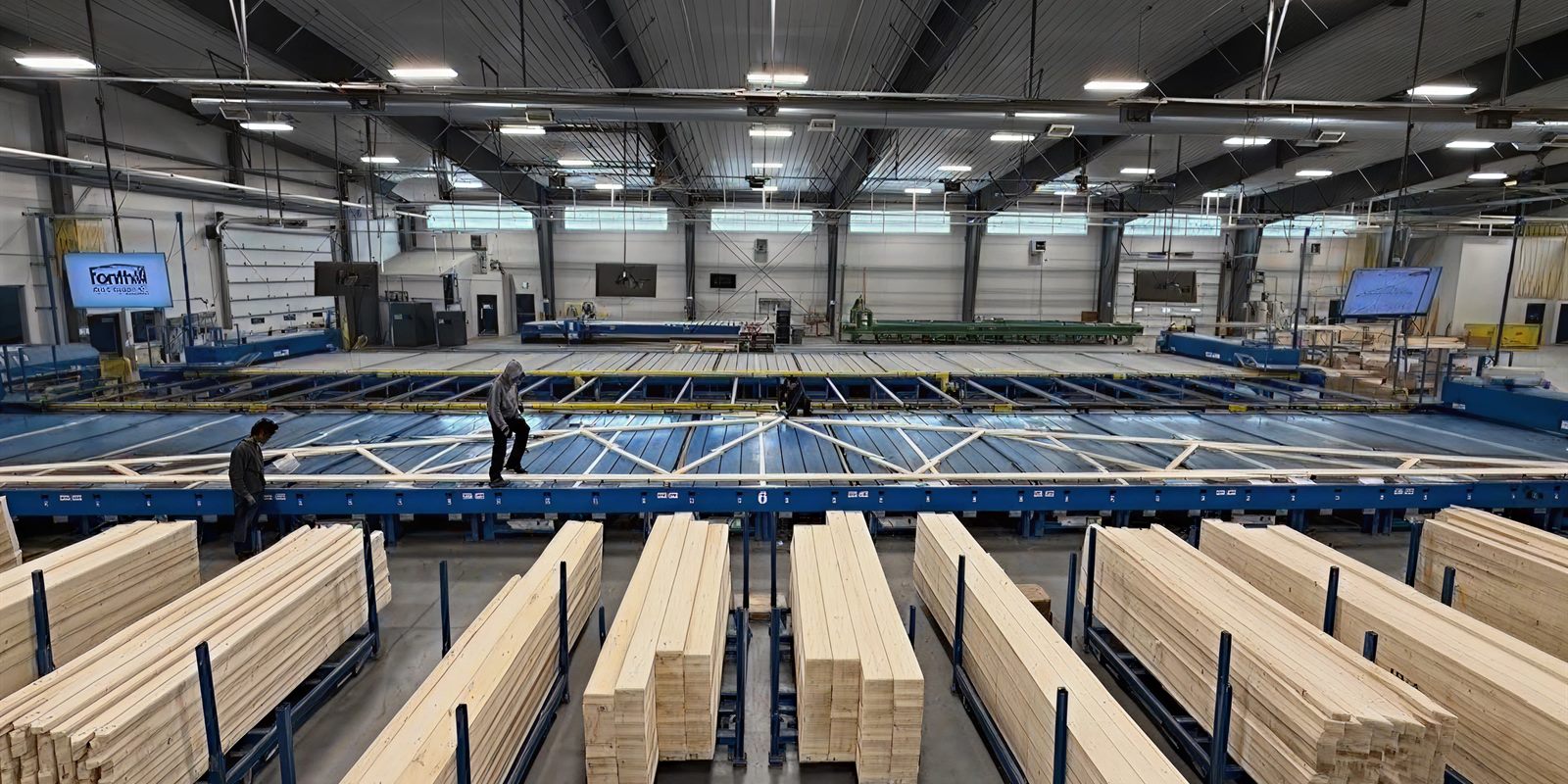 Inside the Home Lumber roof-truss manufacturing facility